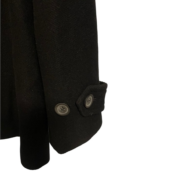 Talbots Black Wool Blend Double Breasted Pea Coat Jacket Womens 10 - Picture 5 of 6
